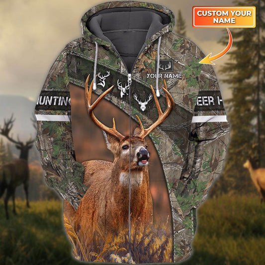 Custom Name Hunting Deer Shirt 3D All Over Printed Clothes