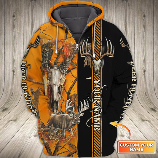 Custom Name Hunting Deer Skull Shirt 3D All Over Printed Clothes