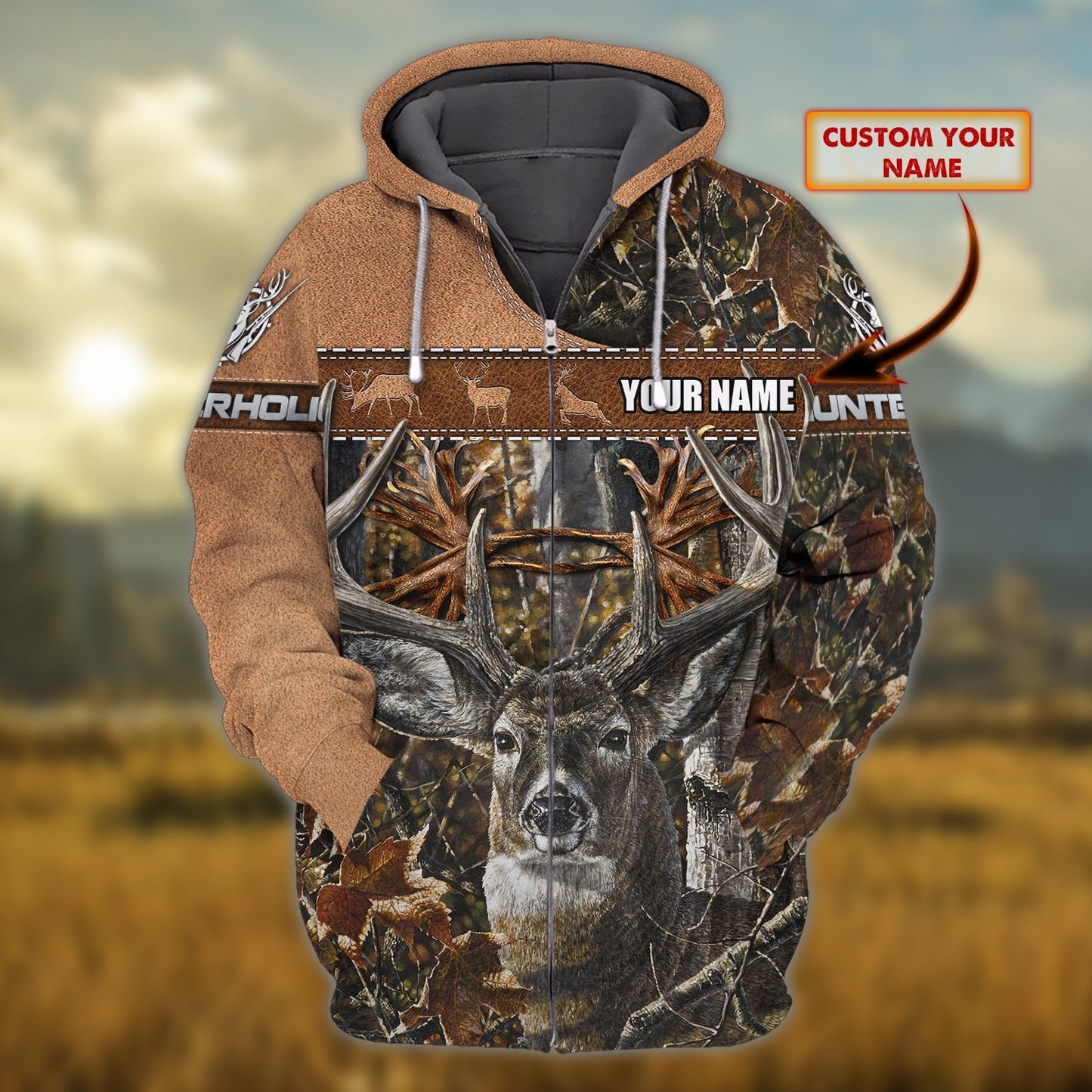 Custom Name Hunting Deer Shirt 3D All Over Printed Clothes