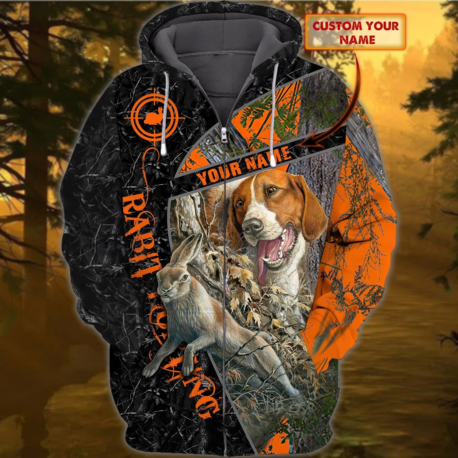 Custom Name Hunting Beagle Shirt 3D All Over Printed Clothes