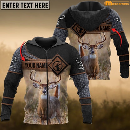 Deer Hunting Personalized Name 3D Over Printed Hoodie