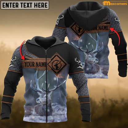 Deer Hunting Personalized Name 3D Over Printed Hoodie