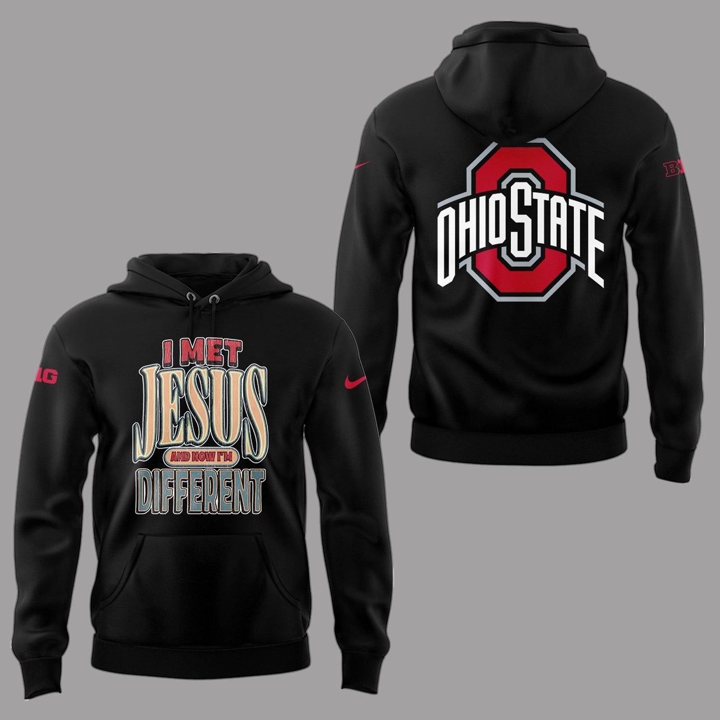 Back at Ohio State, J.T. Tuimoloau makes a statement in the I MET JESUS AND NOW IM DIFFERENT Hoodie - MS16