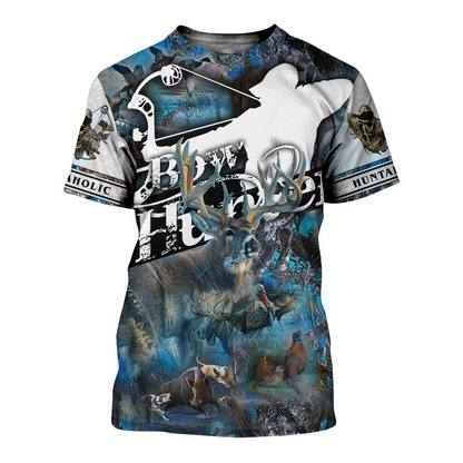 Huntaholic Bow Hunter Pattern 2 Deer Hunting 3D All Over Printed Shirts Gift For Hunter