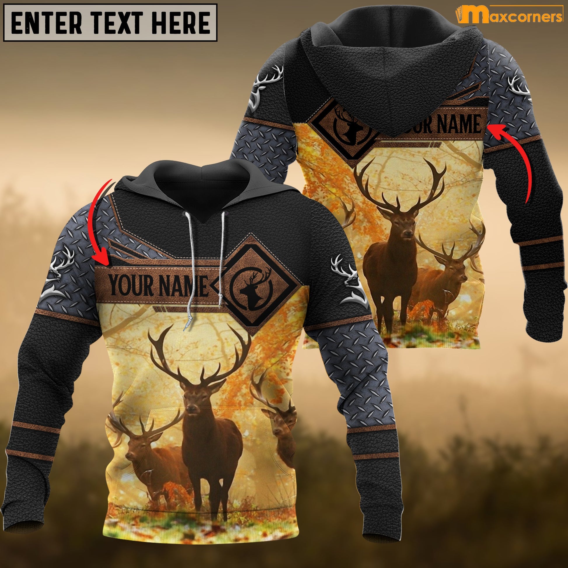 Deer Hunting Personalized Name 3D Over Printed Hoodie