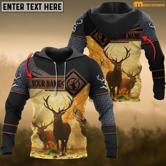 Deer Hunting Personalized Name 3D Over Printed Hoodie