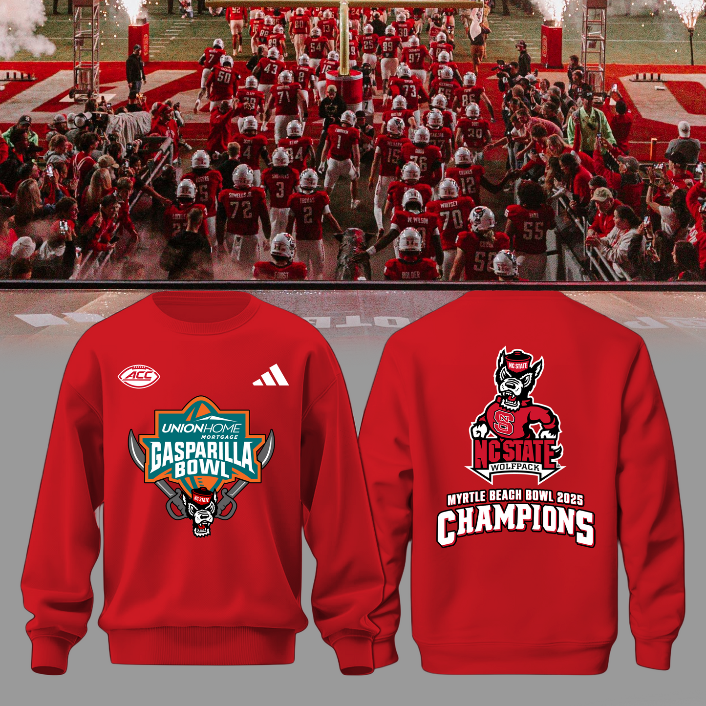 2025 GASPARILLA BOWL CHAMPS - NC State Football Sweatshirt Champions | EJ64