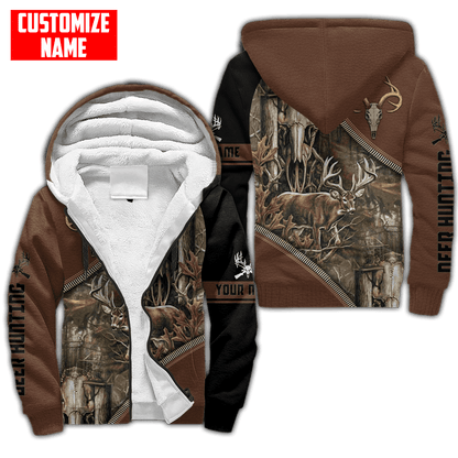 Deer Hunting Personalized Name 3D Over Printed Hoodie