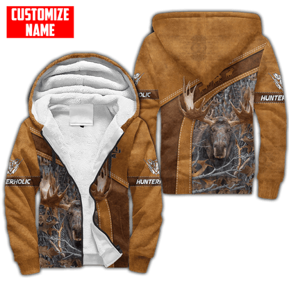 Moose Hunting Personalized Name 3D Over Printed Hoodie