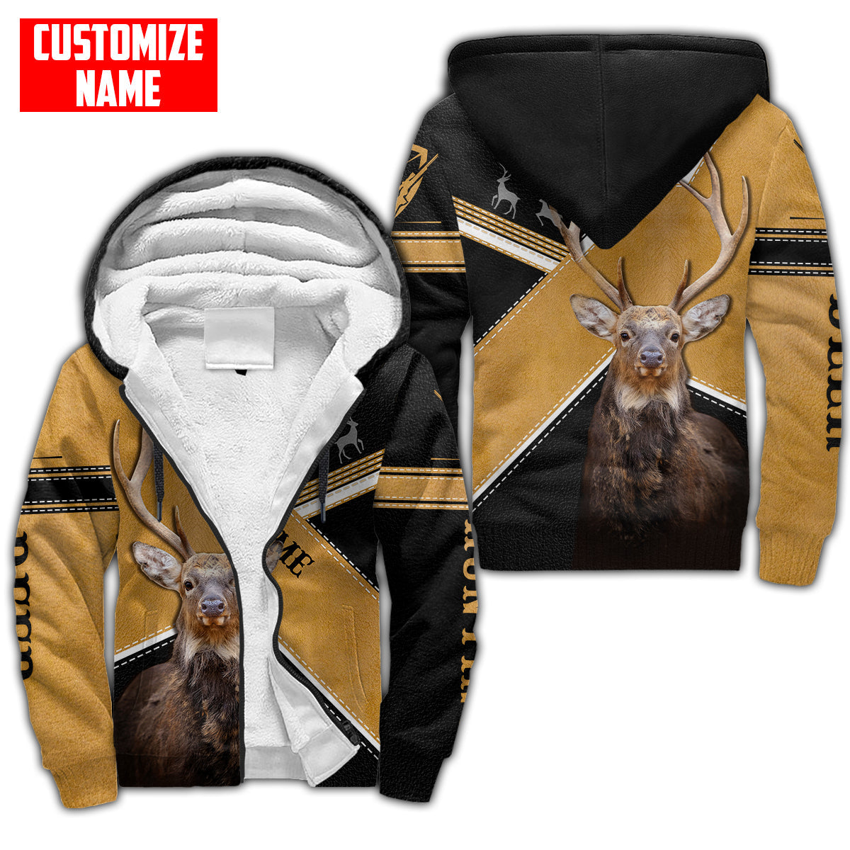 Deer Hunting Personalized Name 3D Over Printed Hoodie