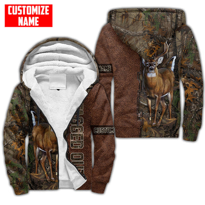 Deer Hunting Personalized Name 3D Over Printed Hoodie