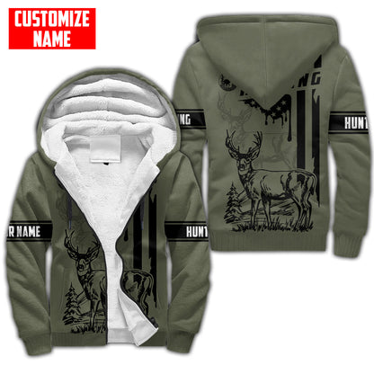 Deer Hunting Personalized Name 3D Over Printed Hoodie