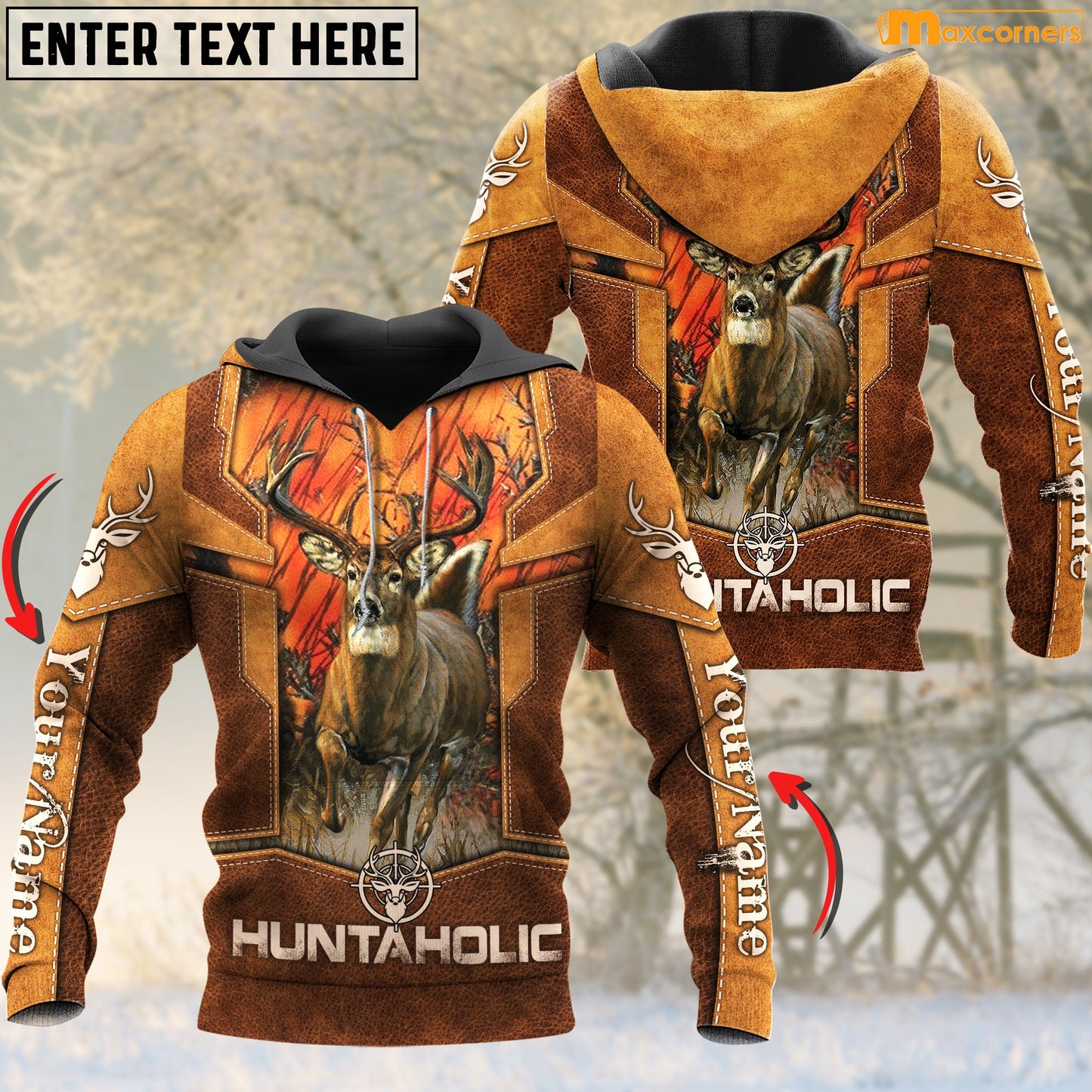 Personalized Deer Hunting Unisex Hoodie