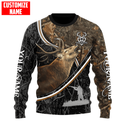 Deer Hunting Personalized Name 3D Over Printed Hoodie