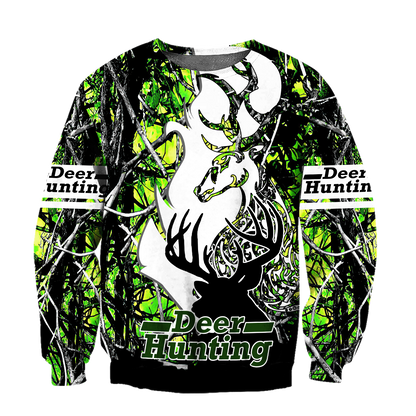 Light Green Deer Hunting 3D Custom All Over Printed Shirts Gift For Hunter