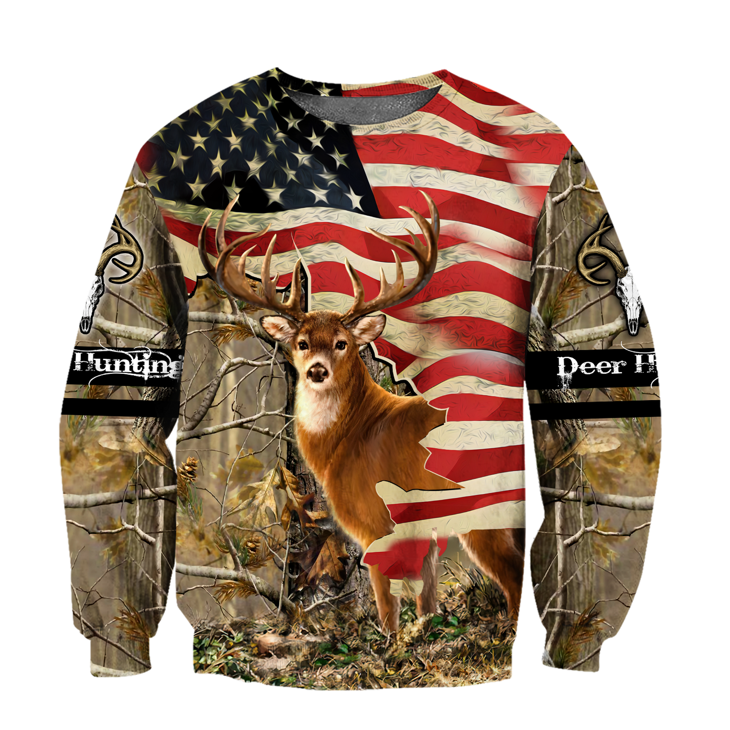 Deer Hunting America Flag 3D All Over Printed Shirts Gift For Hunter