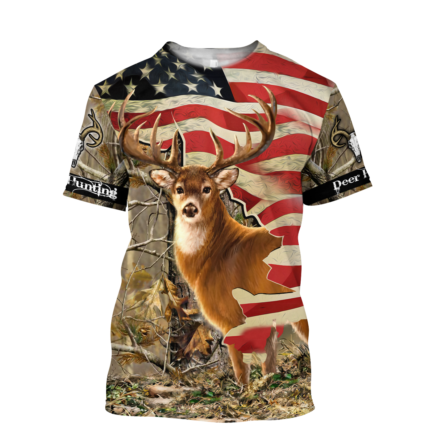 Deer Hunting America Flag 3D All Over Printed Shirts Gift For Hunter