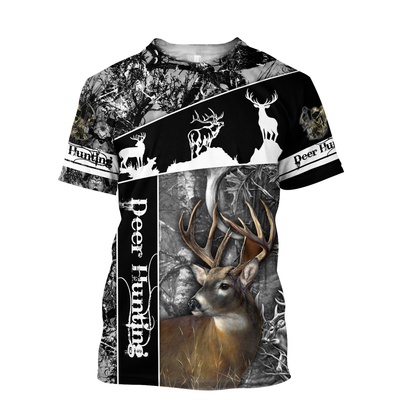 Huntaholic 5 Deer Hunting 3D All Over Printed Shirts Gift For Hunter