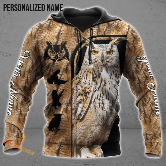 Customized Name Owl Hunting 3D Design All Over Printed