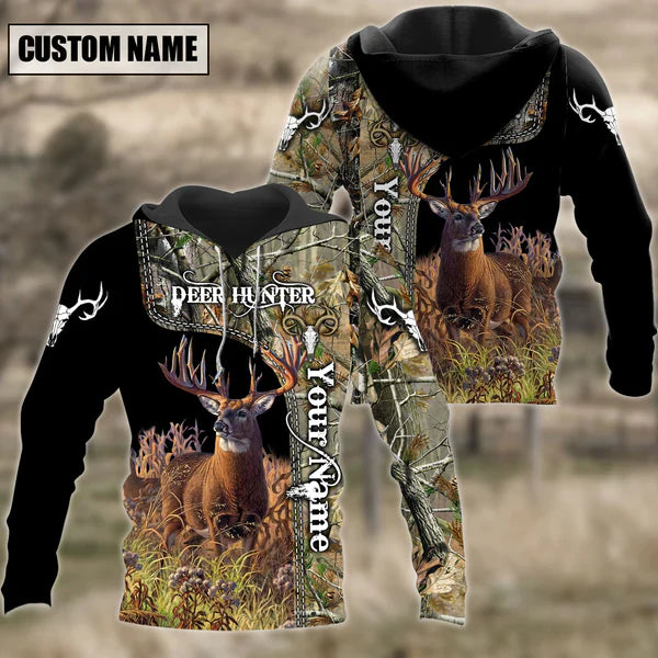 Customized Name Deer Hunting 3D Design All Over Printed