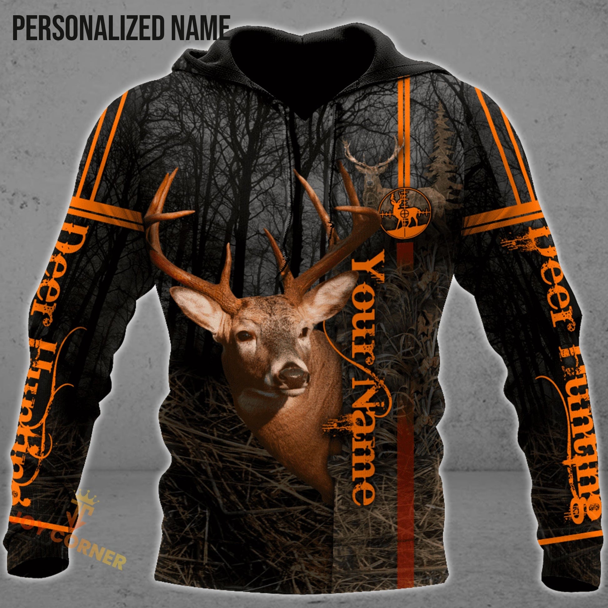 Personalized Name Deer Hunting 3D Design All Over Printed