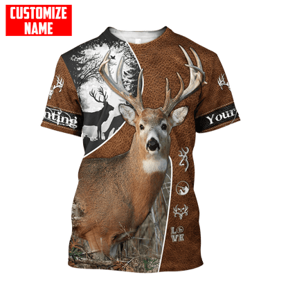 Deer Hunting Personalized Name 3D Over Printed Hoodie