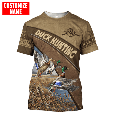 Duck Hunting Personalized Name 3D Over Printed Hoodie