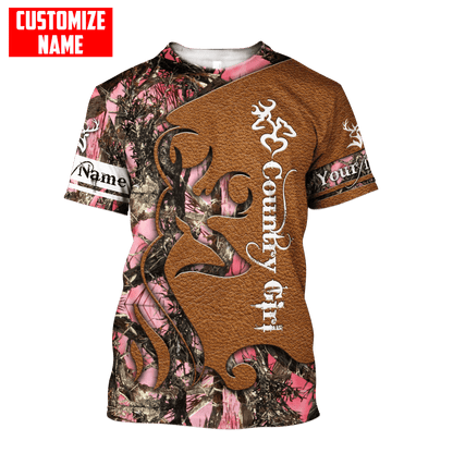 Customized Name Country Girl 3D Design All Over Printed