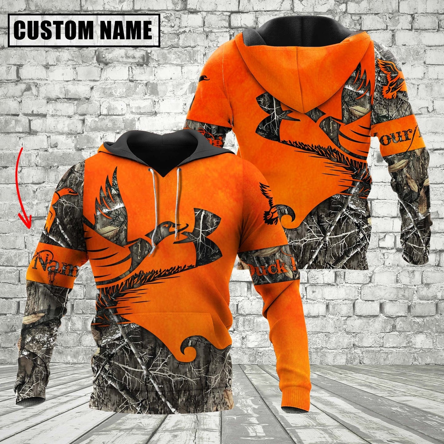 Custom Name Orange Duck Hunting Apparels