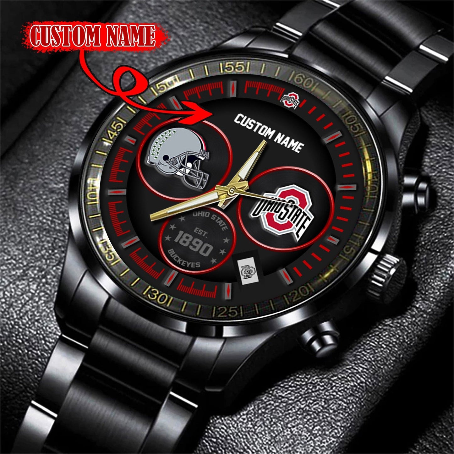 Ohio State Buckeyes | Black Stainless Steel Watch