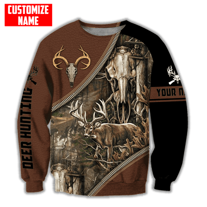 Deer Hunting Personalized Name 3D Over Printed Hoodie