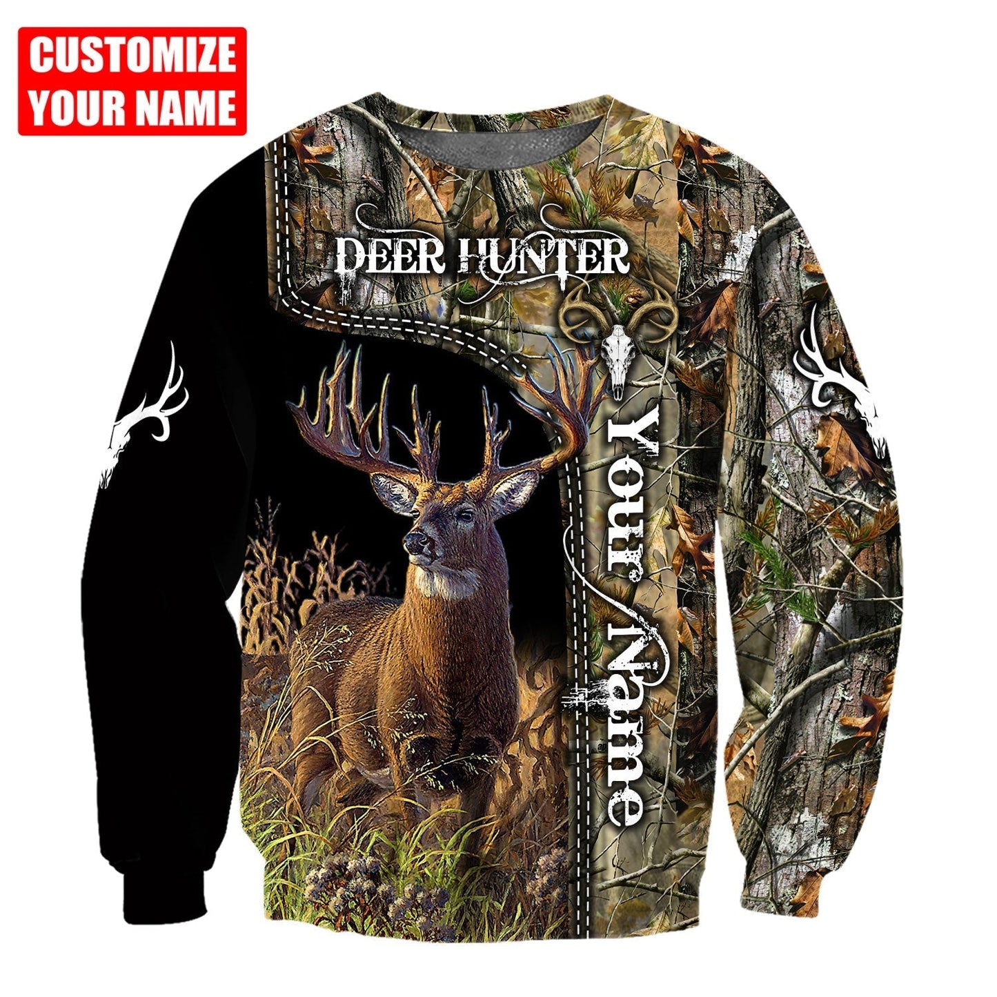 Custom Name Deer Hunting 3D Design All Over Printed