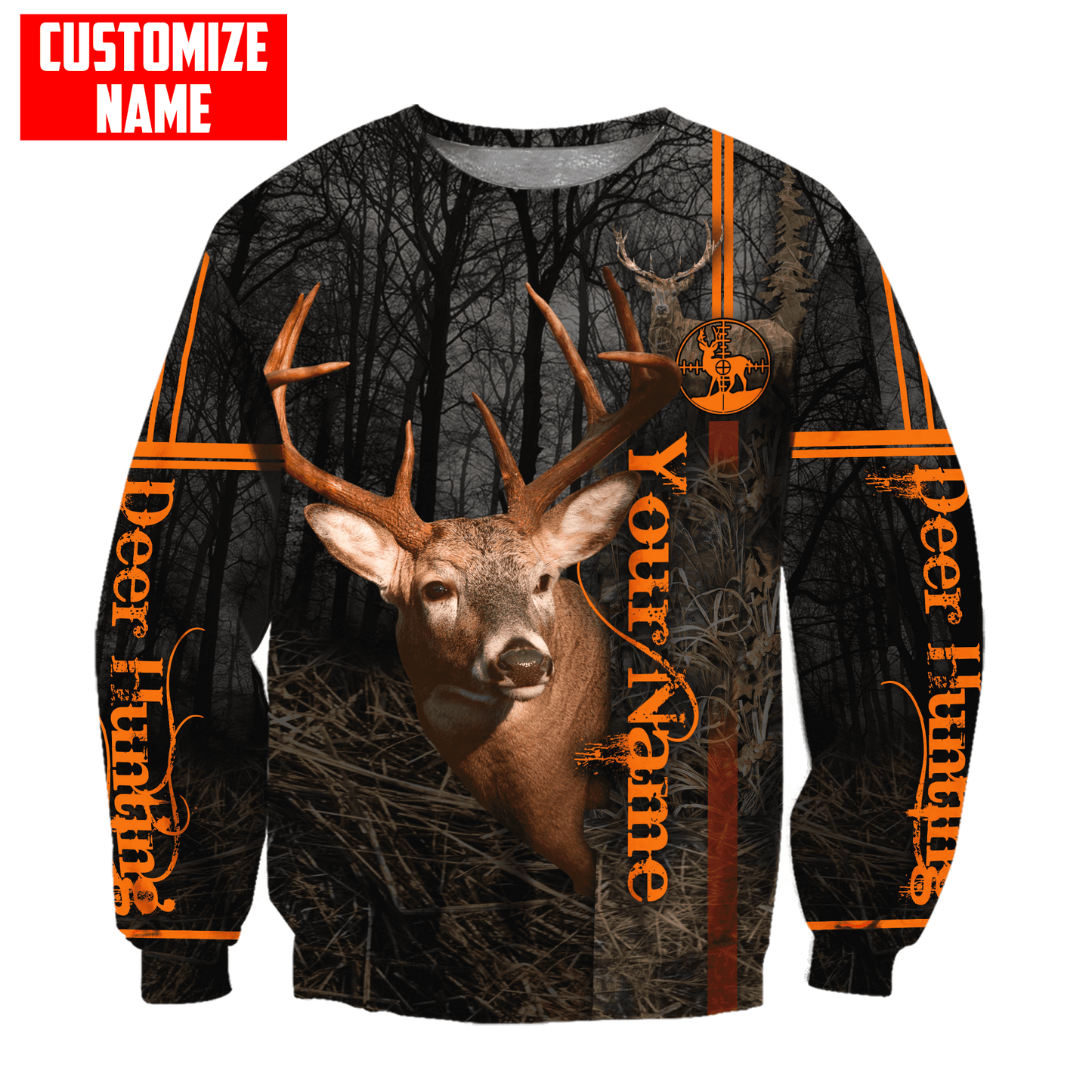 Personalized Name Deer Hunting 3D Design All Over Printed