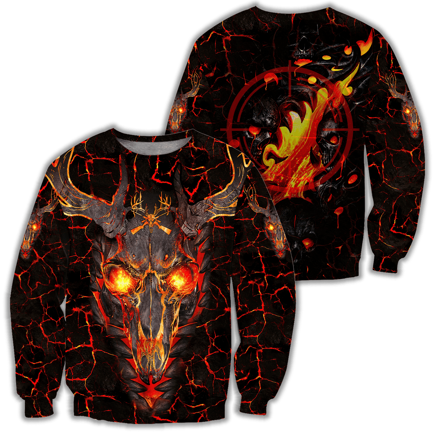 Deer Hunting Fire 3D Over Printed Hoodie