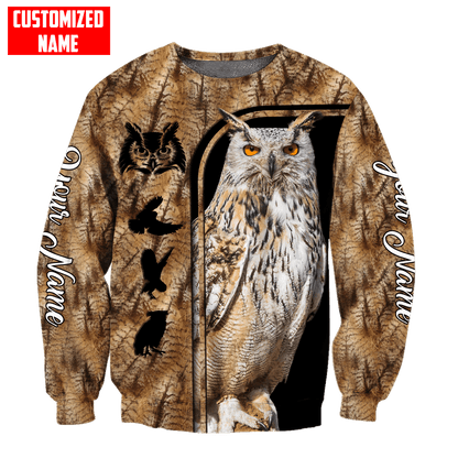 Customized Name Owl Hunting 3D Design All Over Printed