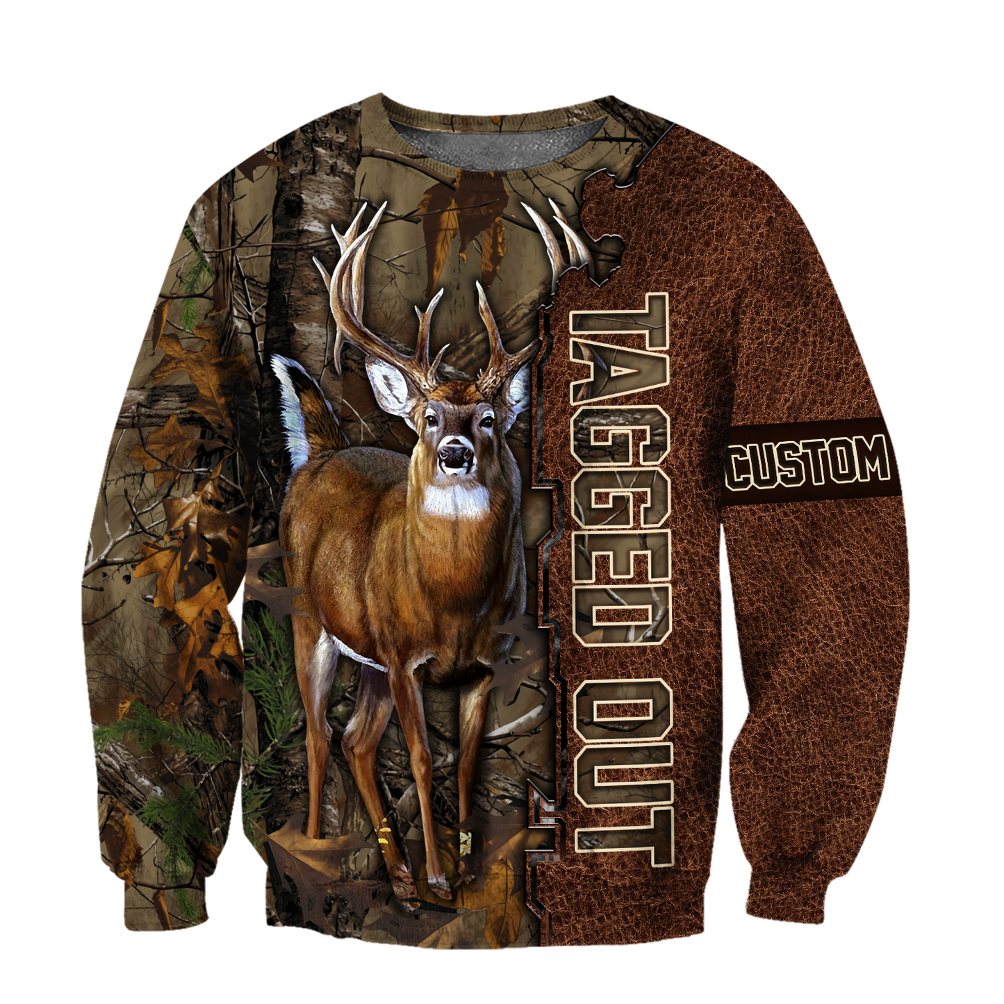 Deer Hunting Personalized Name 3D Over Printed Hoodie