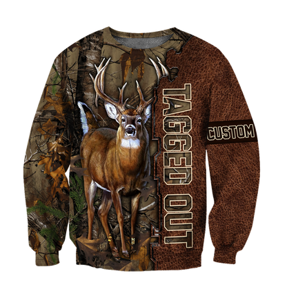 Deer Hunting Personalized Name 3D Over Printed Hoodie