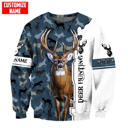 Deer Hunting Personalized Name 3D Over Printed Hoodie