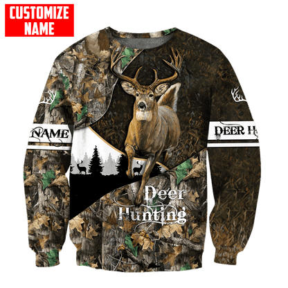 Deer Hunting Personalized Name 3D Over Printed Hoodie