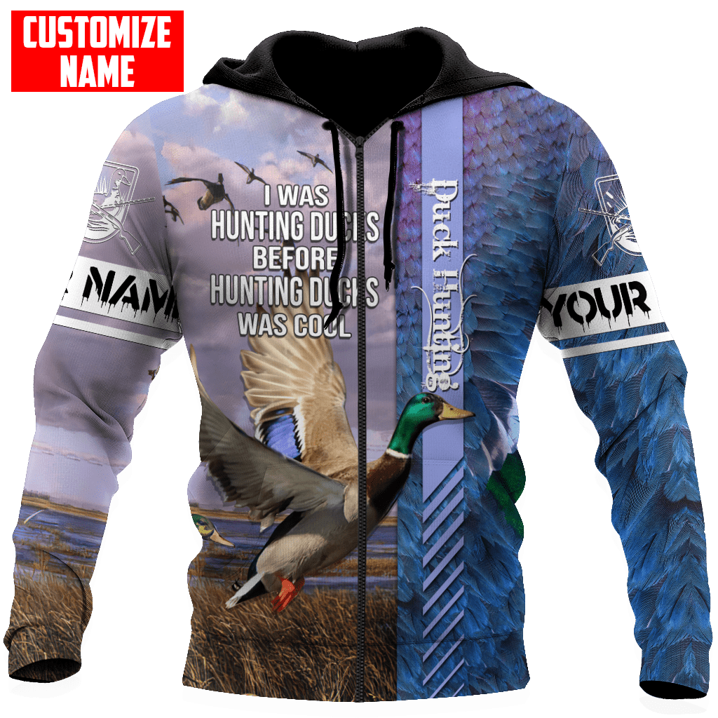 Duck Hunting Personalized 3D Over Printed Hoodie