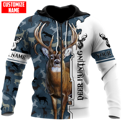 Deer Hunting Personalized Name 3D Over Printed Hoodie