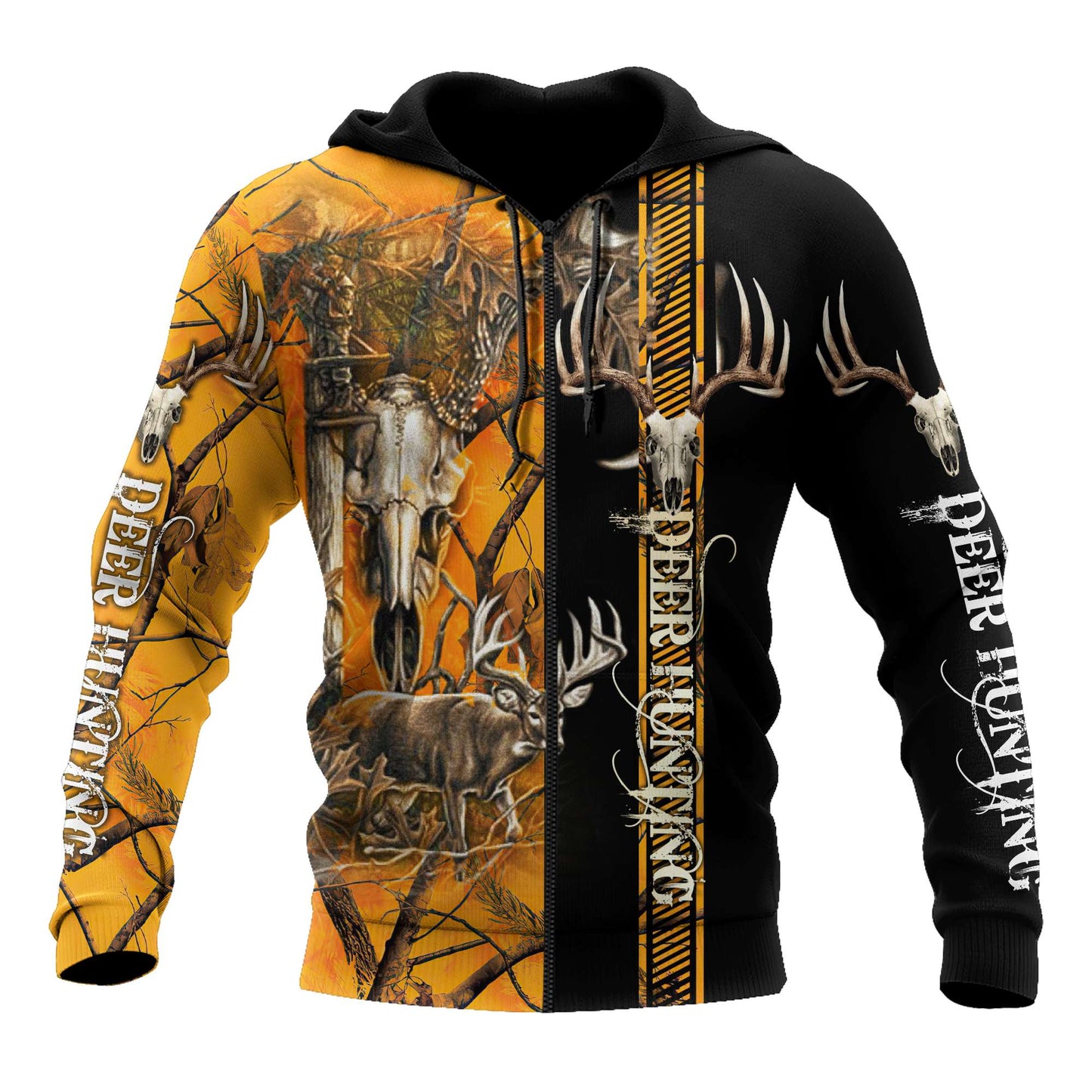 Premium Deer Hunting Orange Camo 3D Over Printed Hoodie