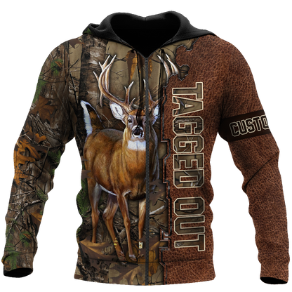 Deer Hunting Personalized Name 3D Over Printed Hoodie