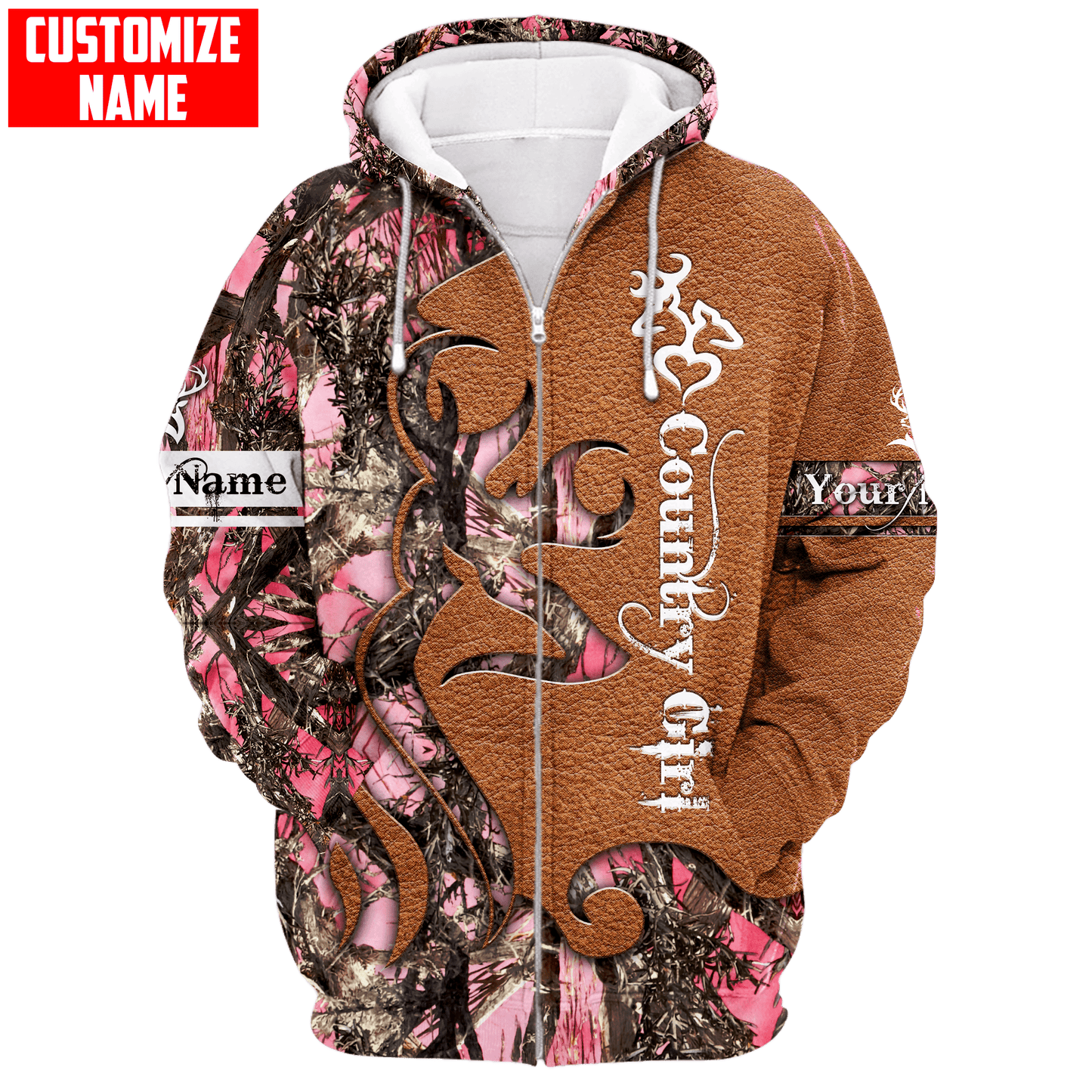 Customized Name Country Girl 3D Design All Over Printed