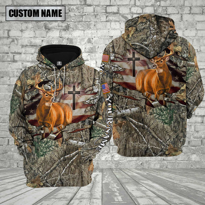 Custom Name Deer Hunting Shirt 3D All Over Printed Clothes