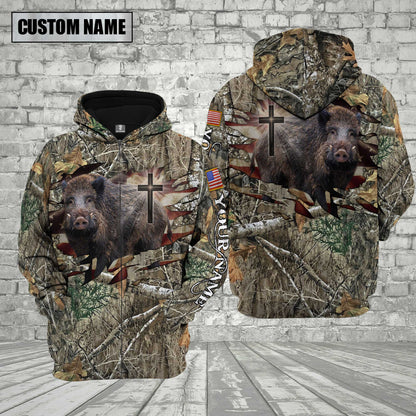 Custom Name Boar Hunting Shirt 3D All Over Printed Clothes