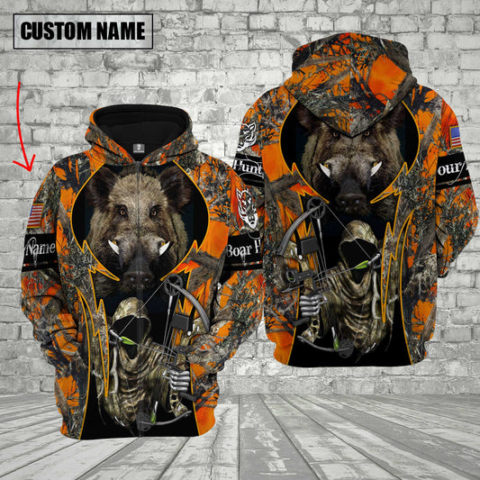 Custom Name Boar Hunting Shirt 3D All Over Printed Clothes