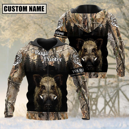 Custom Name Boar Hunting Shirt 3D All Over Printed Clothes