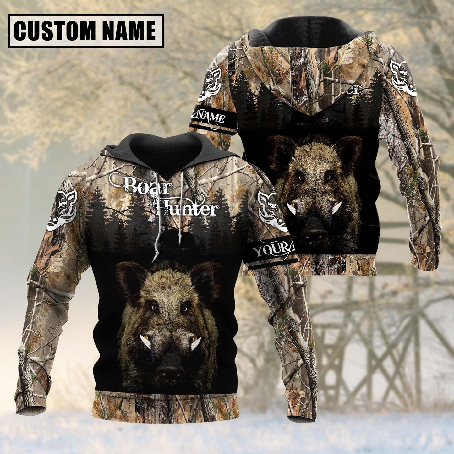 Custom Name Boar Hunting Shirt 3D All Over Printed Clothes