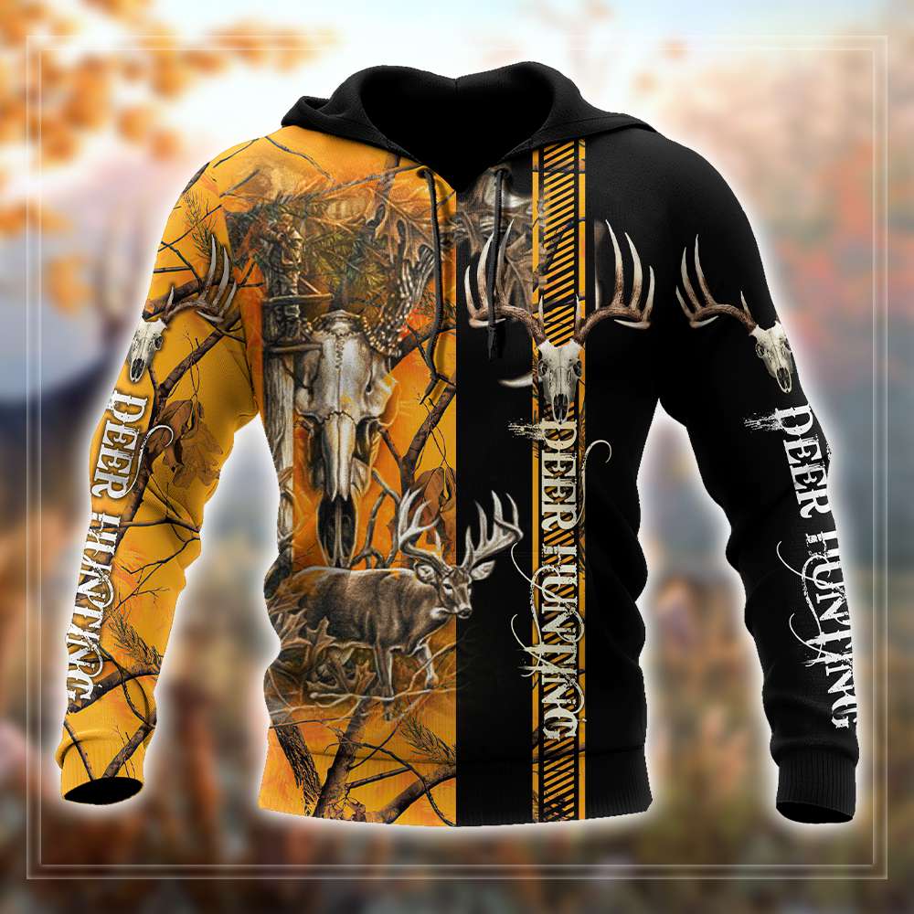 Premium Deer Hunting Orange Camo 3D Over Printed Hoodie